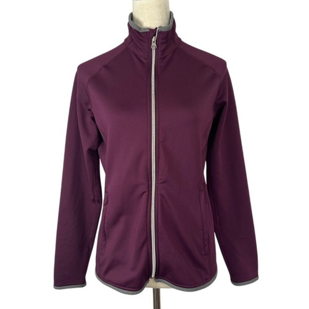 Gander Mtn. Full Zip Jacket Athletic Lightweight Purple Gray‎ Trim Women Small